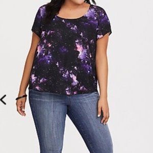 Torrid Abbey Galaxy Georgette Button Back Shirt Size 1X